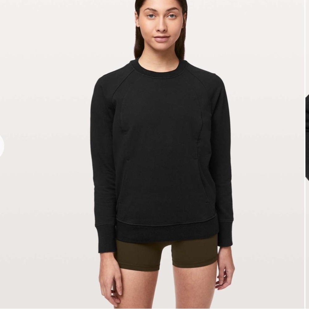 Black Lululemon Scuba Crew Pullover size 6